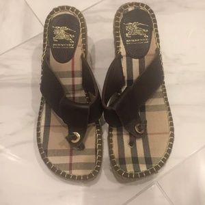 Burberry Women's Brown Leather Thong Sandal